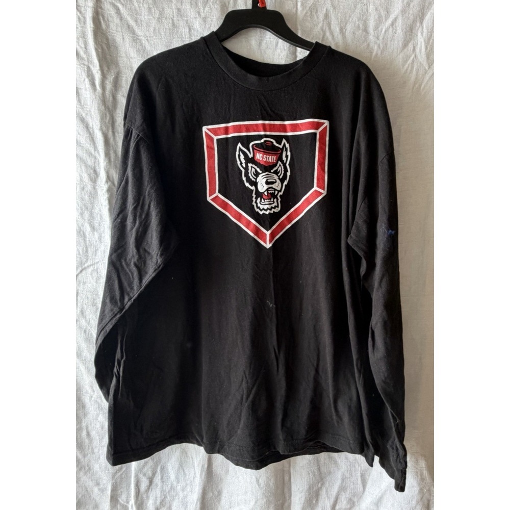 North Carolina NC State Wolfpack Adult‎ Long Sleeve Tshirt Black 2XL